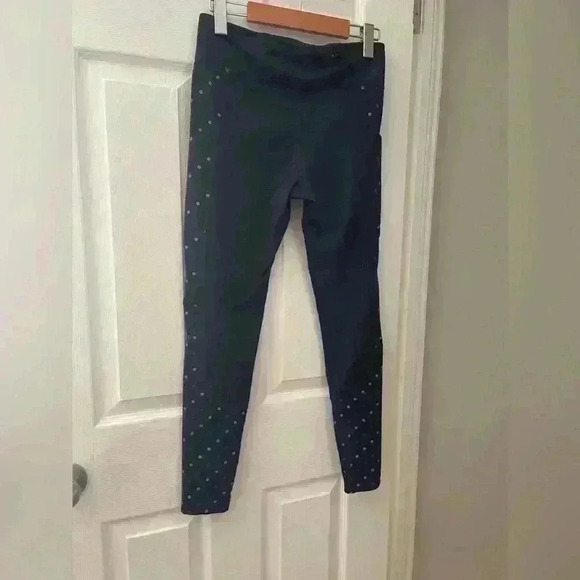 Nike dri-fit racer flash running leggings black polka dot size medium women’s - Picture 4 of 7